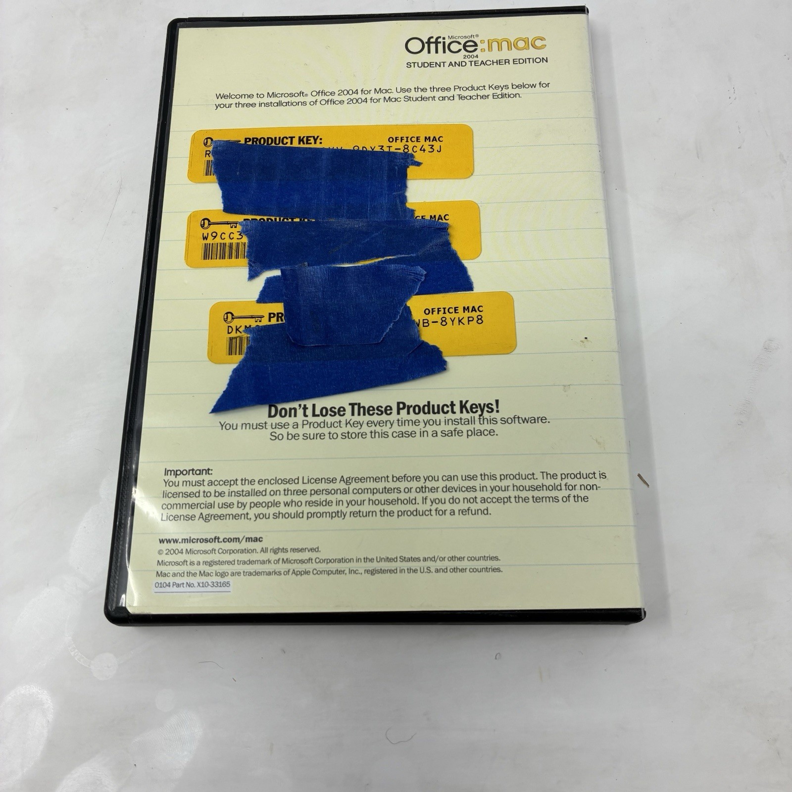 Microsoft Office Mac 2008 Home And Student Edition + 2004 Edition Retail 3 Keys