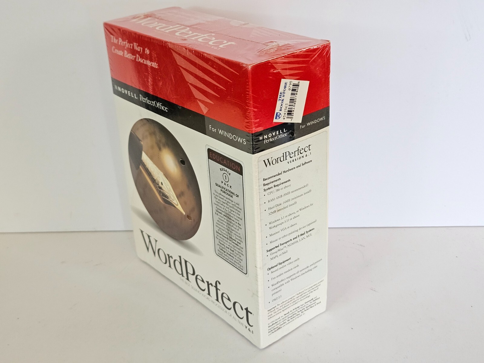 Novell Word Perfect 6.1 Windows Sealed HD Diskettes Word Processor