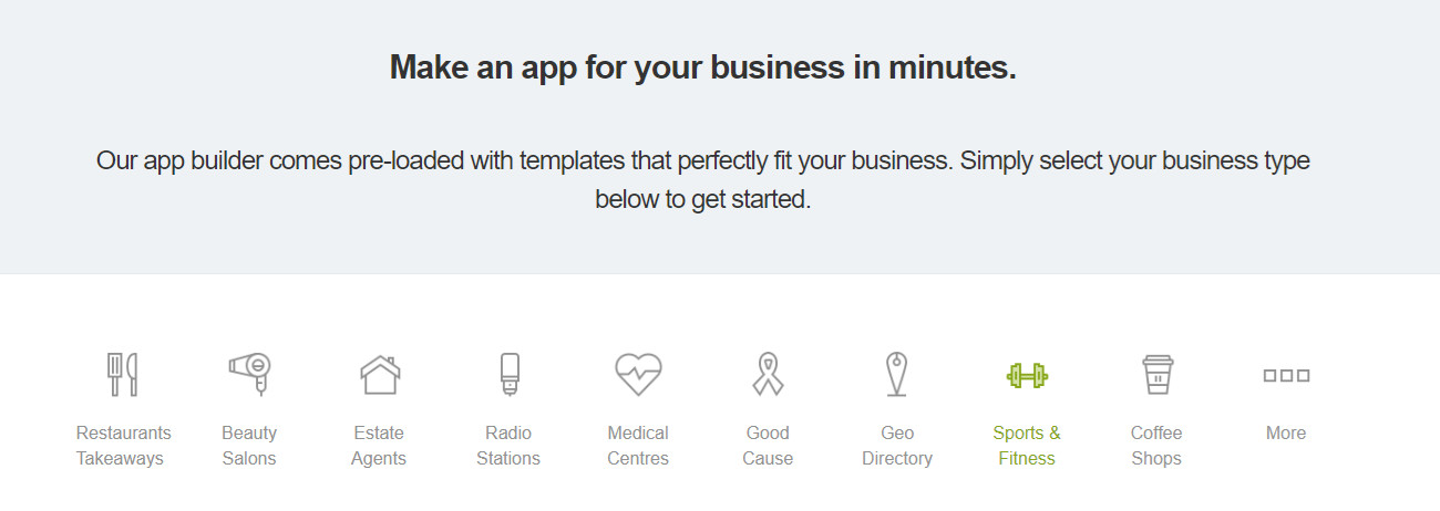 Cell phone app software, templet easy to create any type of business Apps