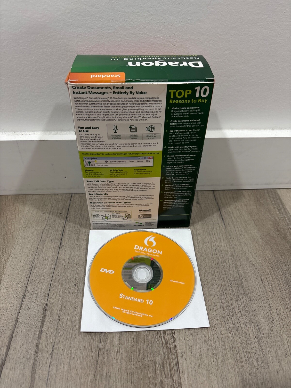 Dragon Naturally Speaking 10 Standard Speech Recognition Software Used Excellent