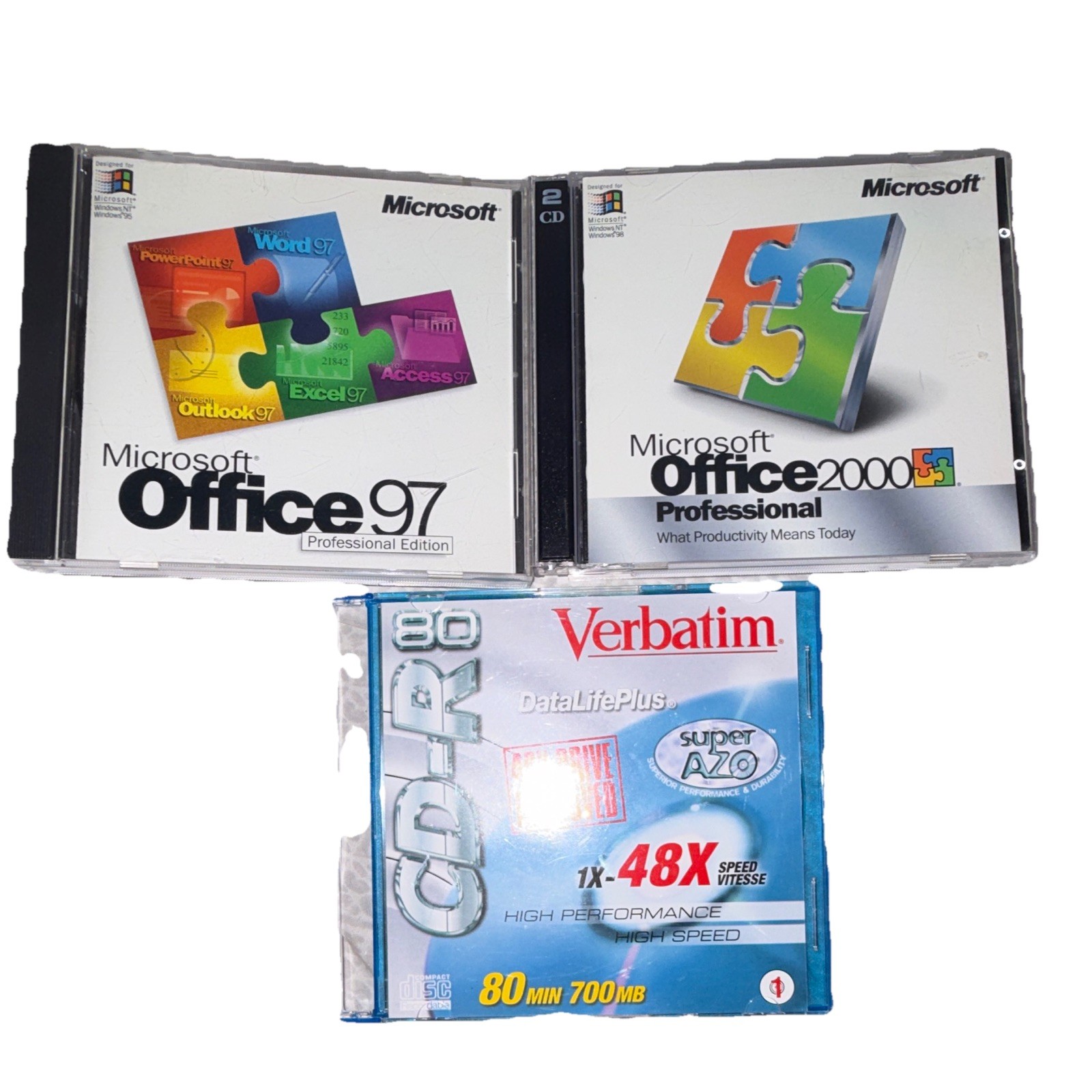 Microsoft Office 97 Pro & Office 2000 Pro CD Bundle Windows English X03-44544