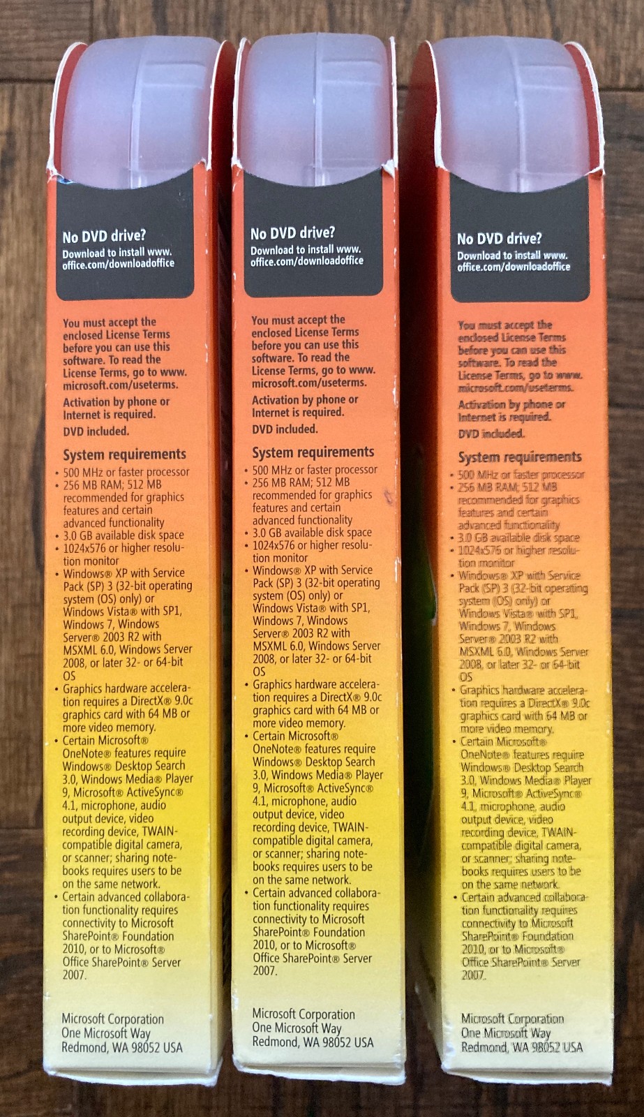 Lot of 3 x Microsoft Office Home & Student 2010 Software Suite DVD Family Pack