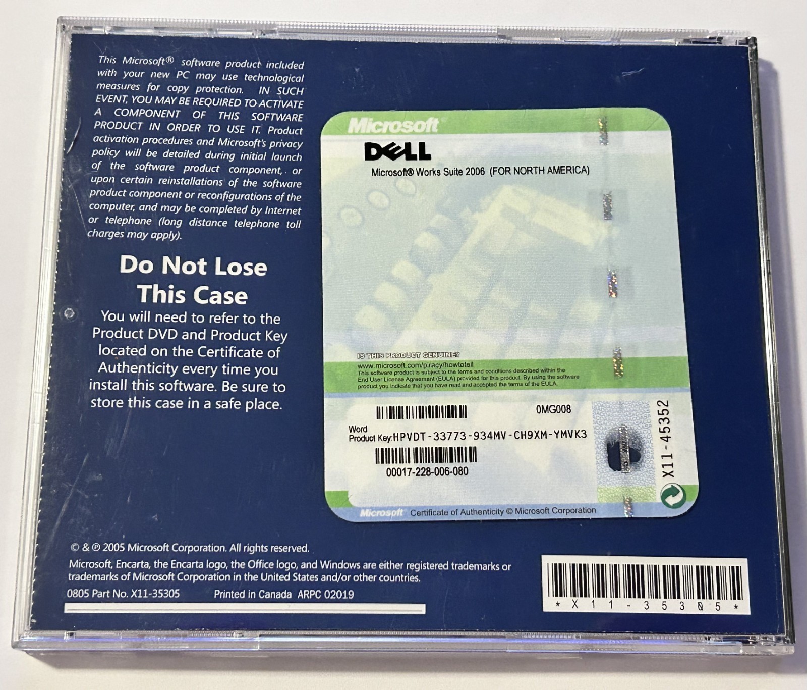 Microsoft Works Suite 2006 PC DVD ROM Software USED PREOWNED