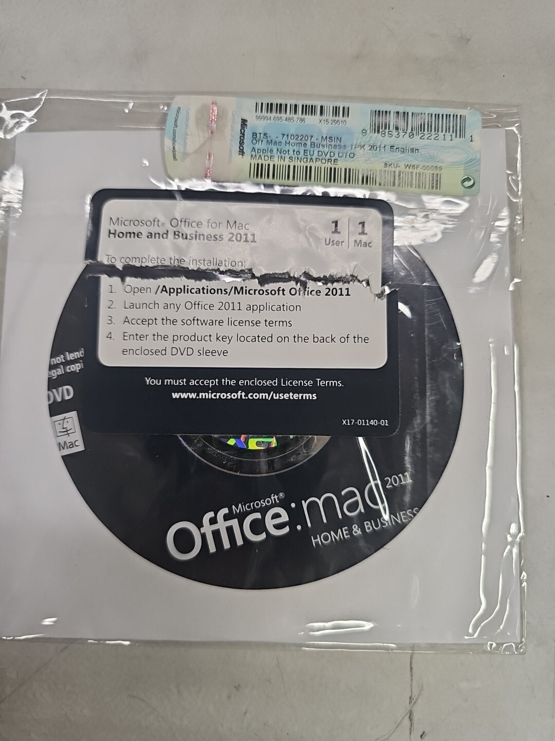 Microsoft Office for Mac Home and Business 2011 Single User With Product Key