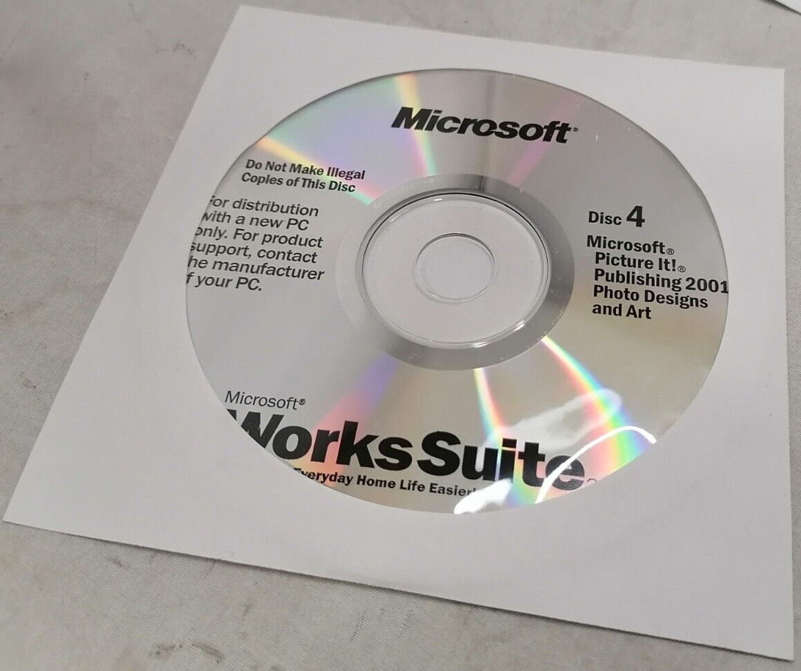 Microsoft Works Suite 2001 Set Up Discs