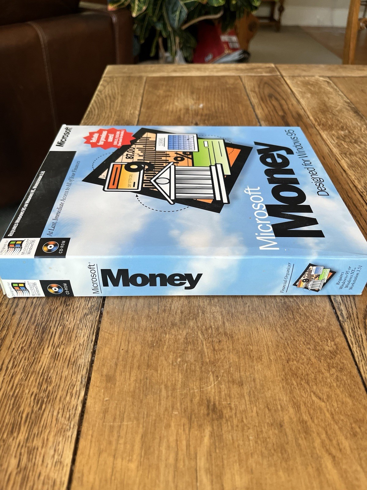 NEW Microsoft Money Windows 95 CD & 3.5” Disc Complete Retail Box – Sealed Discs
