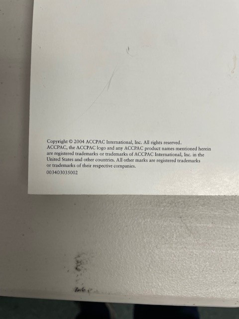 2004 ACCPAC Pro Series 7.2 by Computer Associates General Ledger Manual