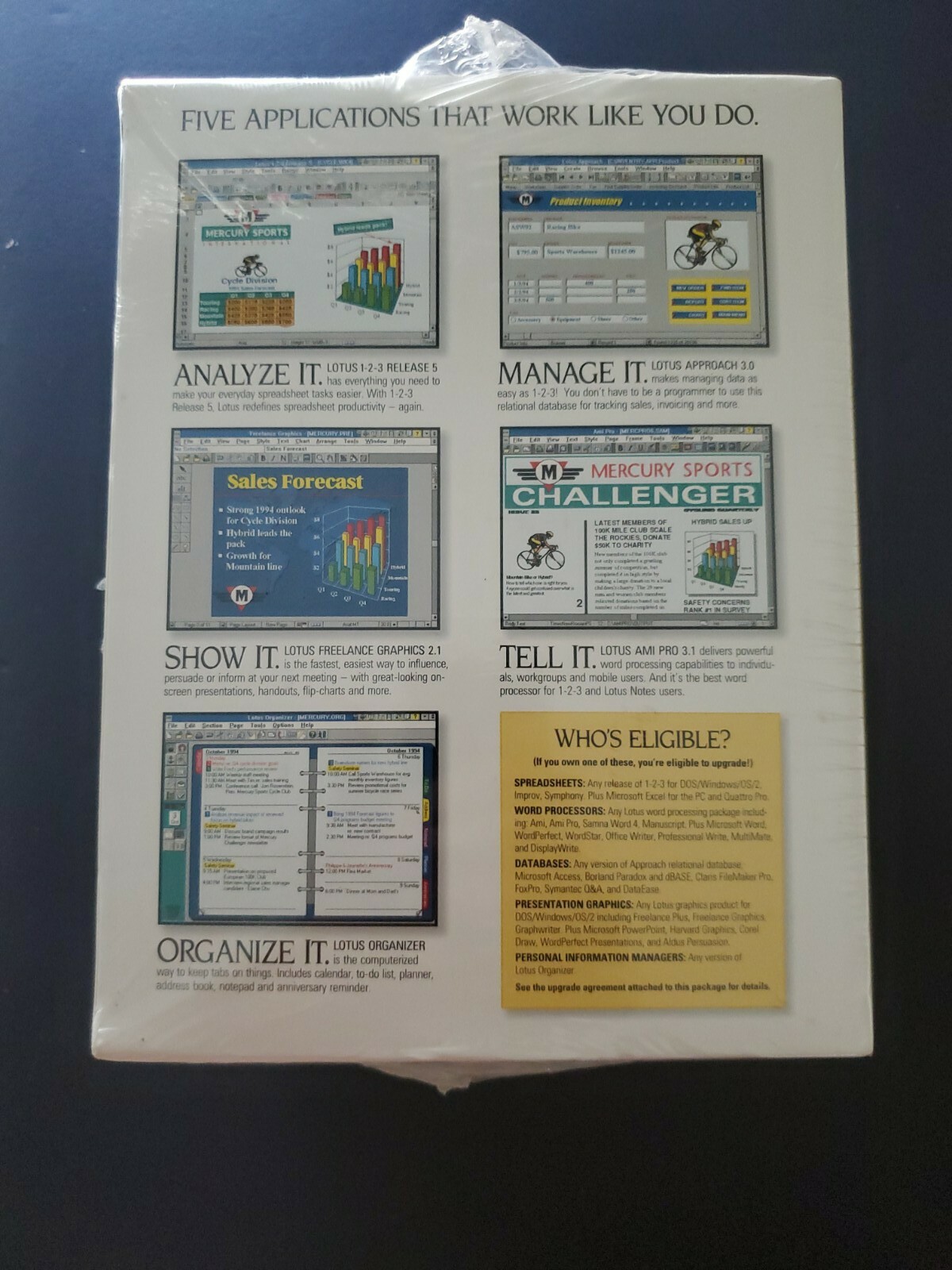 Lotus SmartSuite Release 4 Windows 3.1 New/Sealed 3.5″ Diskettes 1-2-3 & More