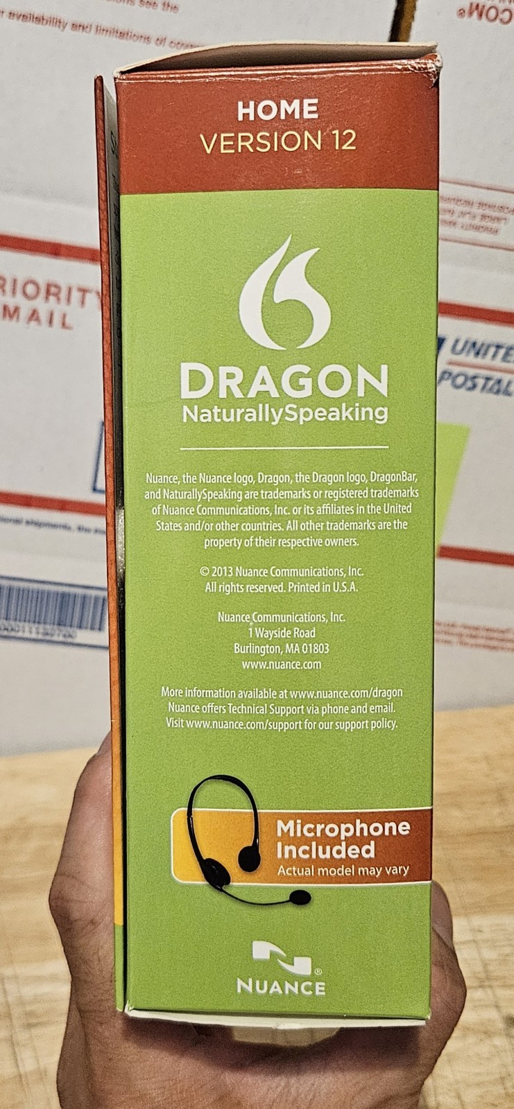 Dragon Naturally Speaking Home Edition Speech Recognition Version 12 – Open Box.