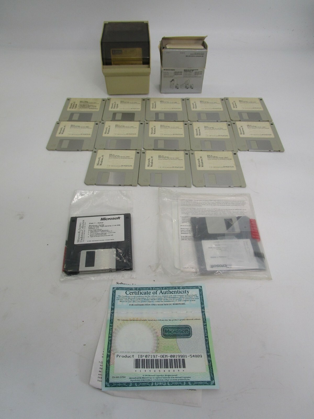 Vintage Lot Floppy Diskettes 3.5 Inch with Case Lotus Windows Microsoft Software
