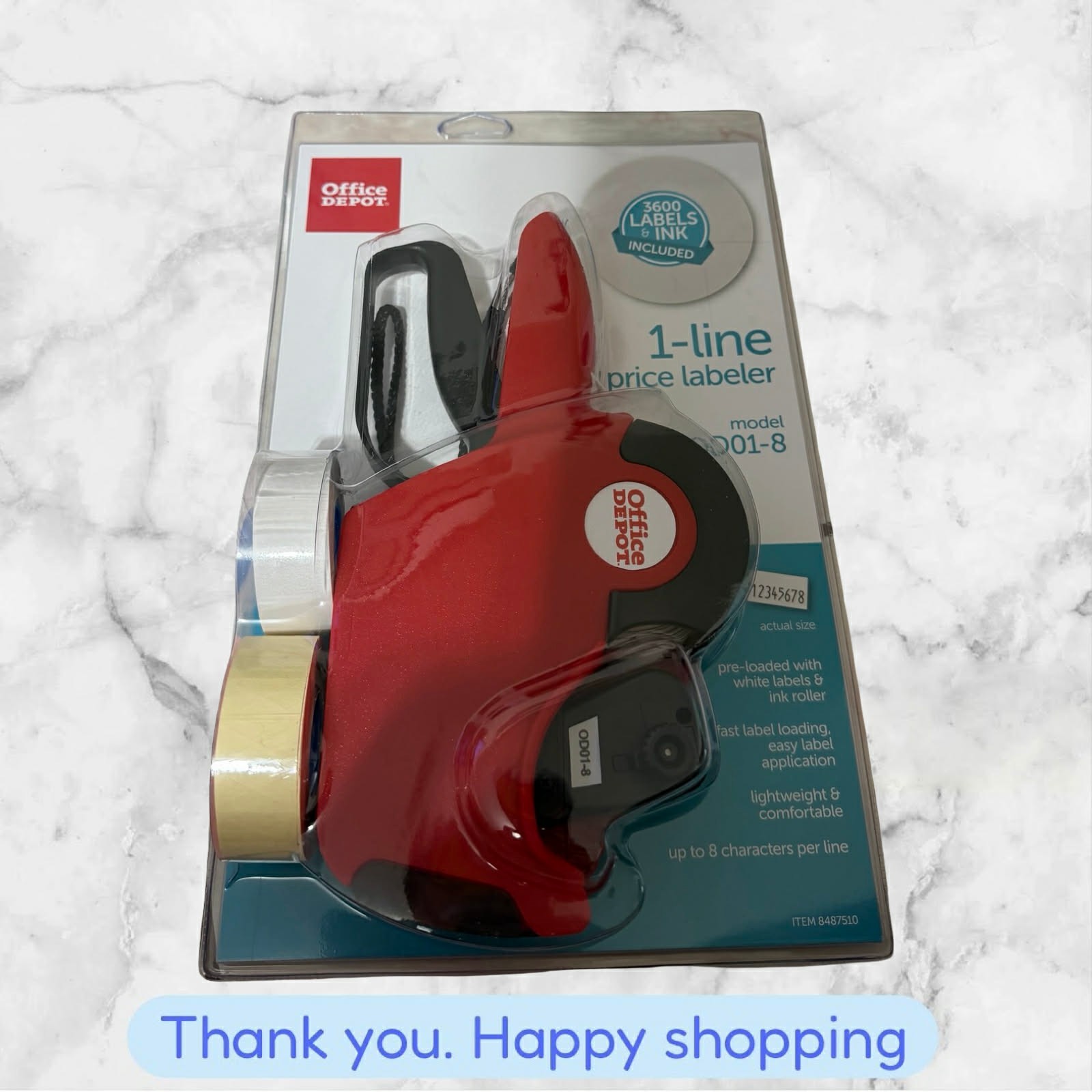 Office Depot Brand 1-Line Price Marking Labeler Kit OD01-8 NEW SHIPPING