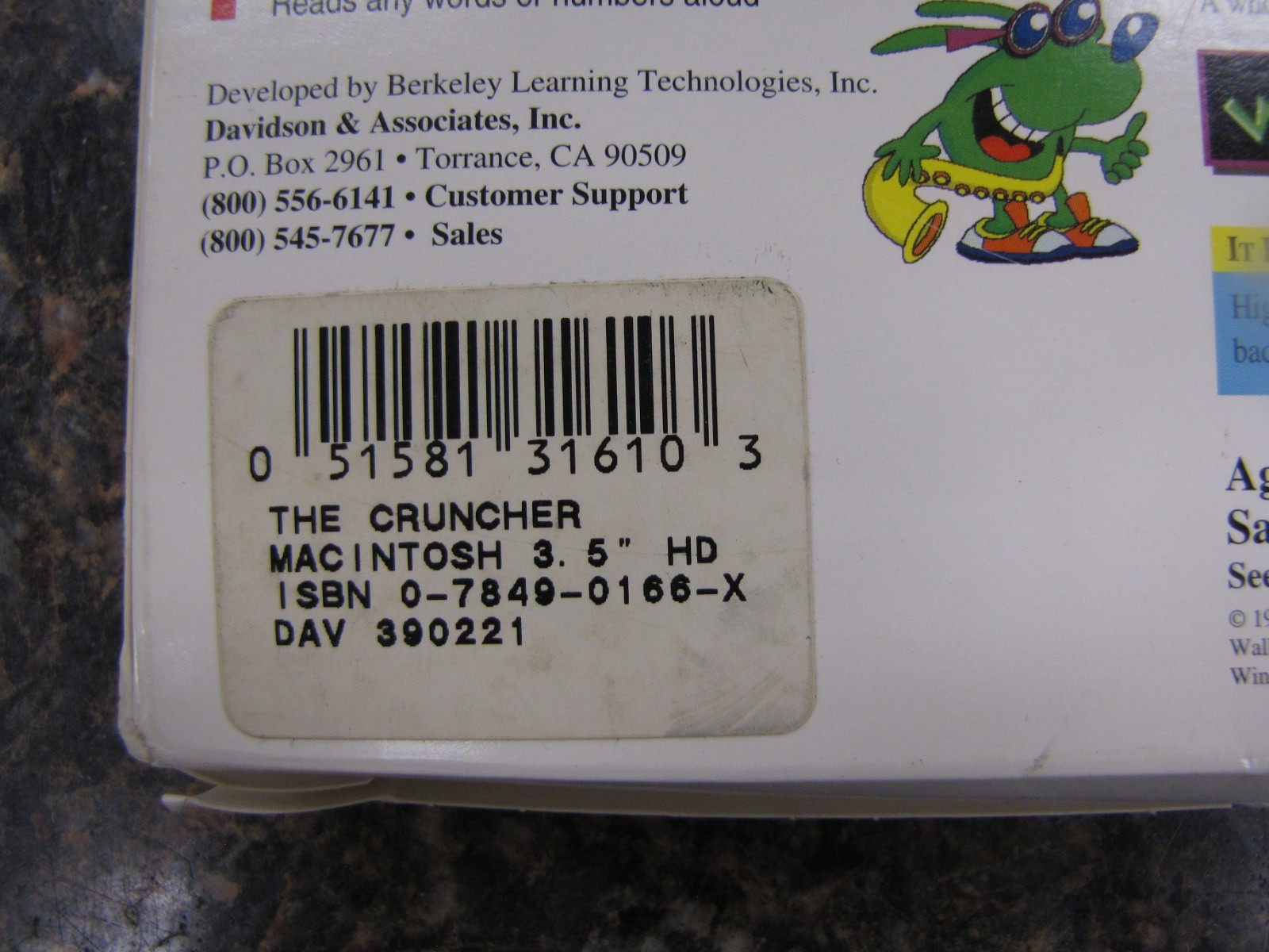 NEW The CRUNCHER Davidson POWER TOOLS Teaching Fun for Macintosh 1993 RARE
