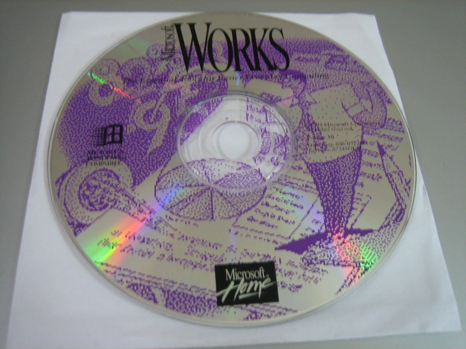 Vintage Microsoft Works – Home Version (PC, 1994) – Disc Only!!!