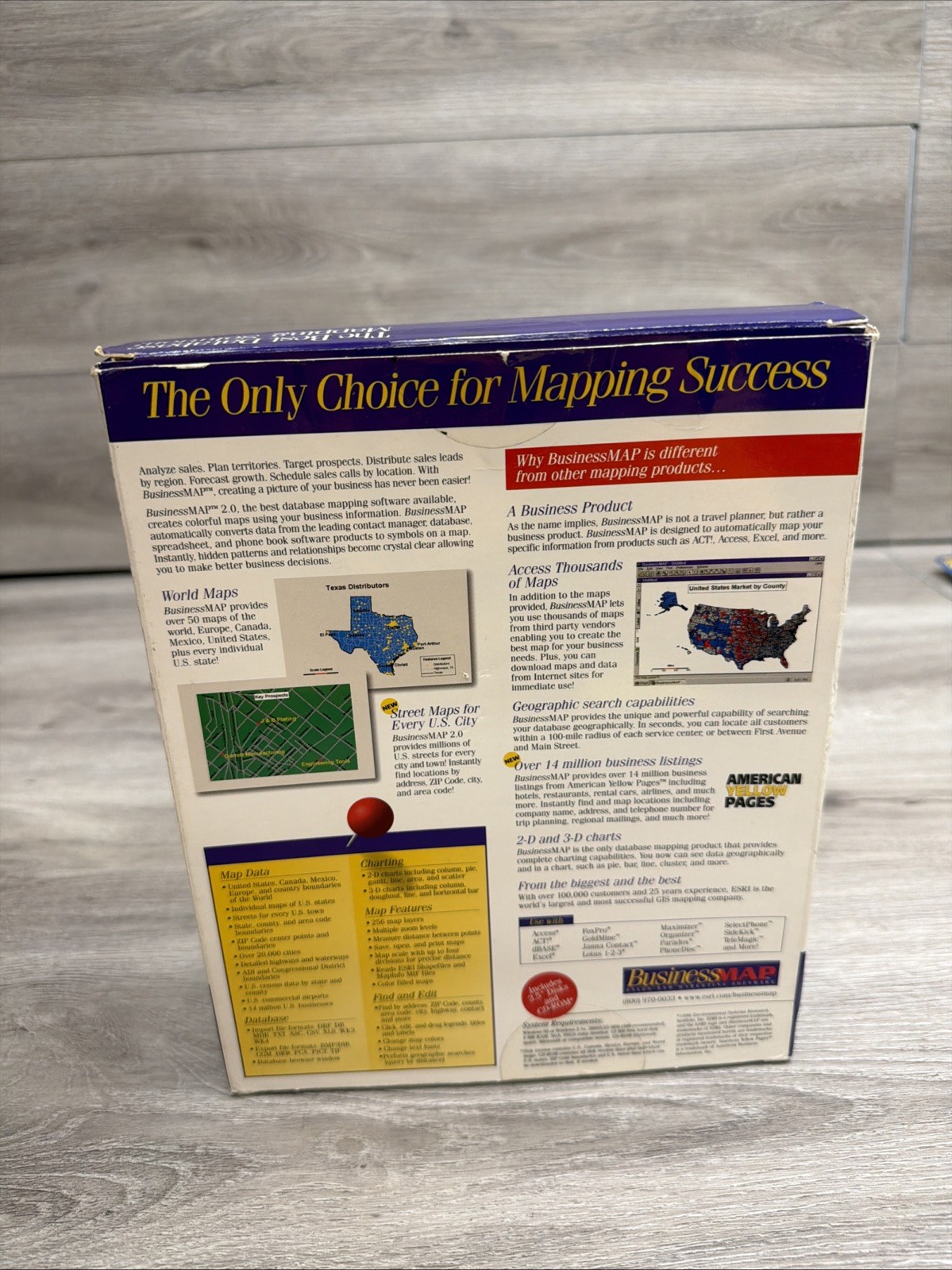 Vintage Business Map Sales and Marketing Software Windows 95 & 3.1