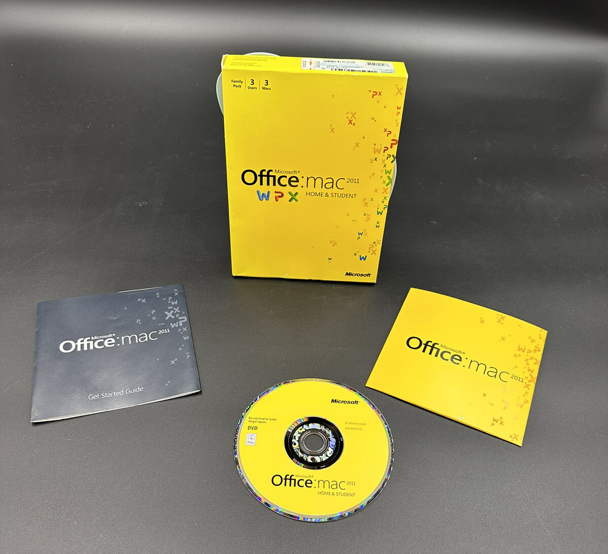MS Microsoft Office MAC 2011 Home and Student Family Pack For 3PCs =Full Retail=