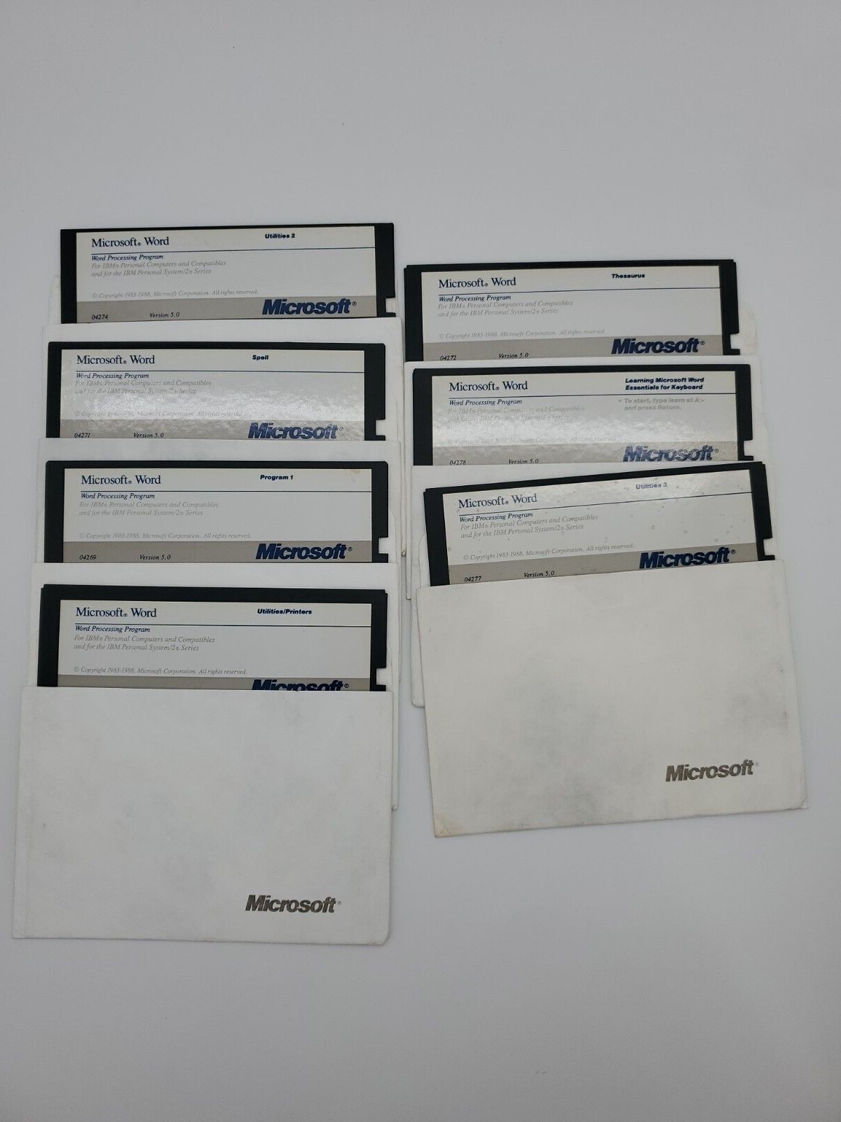 1987 MICROSOFT WORD VER 5.0 FOR IBM PERSONAL COMPUTERS SYSTEM 7 DISKETTES
