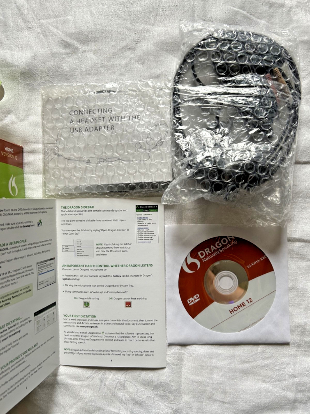 DRAGON Naturally Speaking Home Version 12 Speech Software Nuance NEW in Open Box