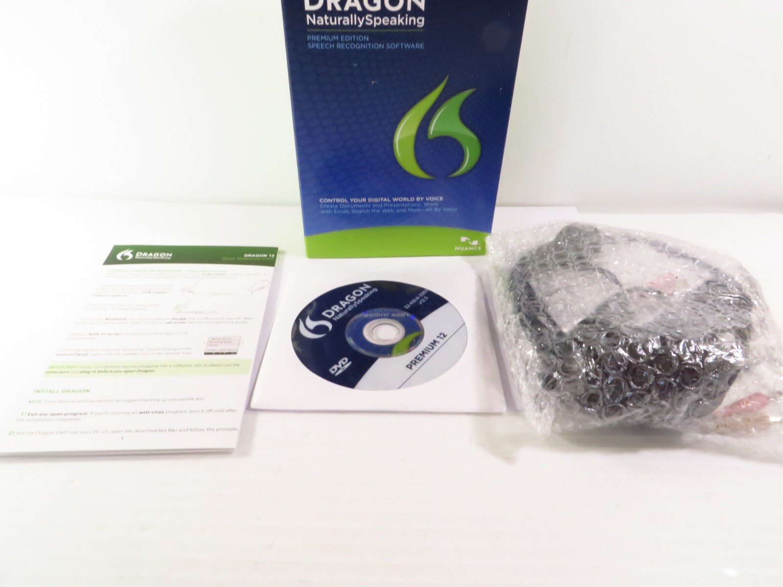 New (Open Box) Nuance Dragon NaturallySpeaking 12 Premium for Windows W/Mic