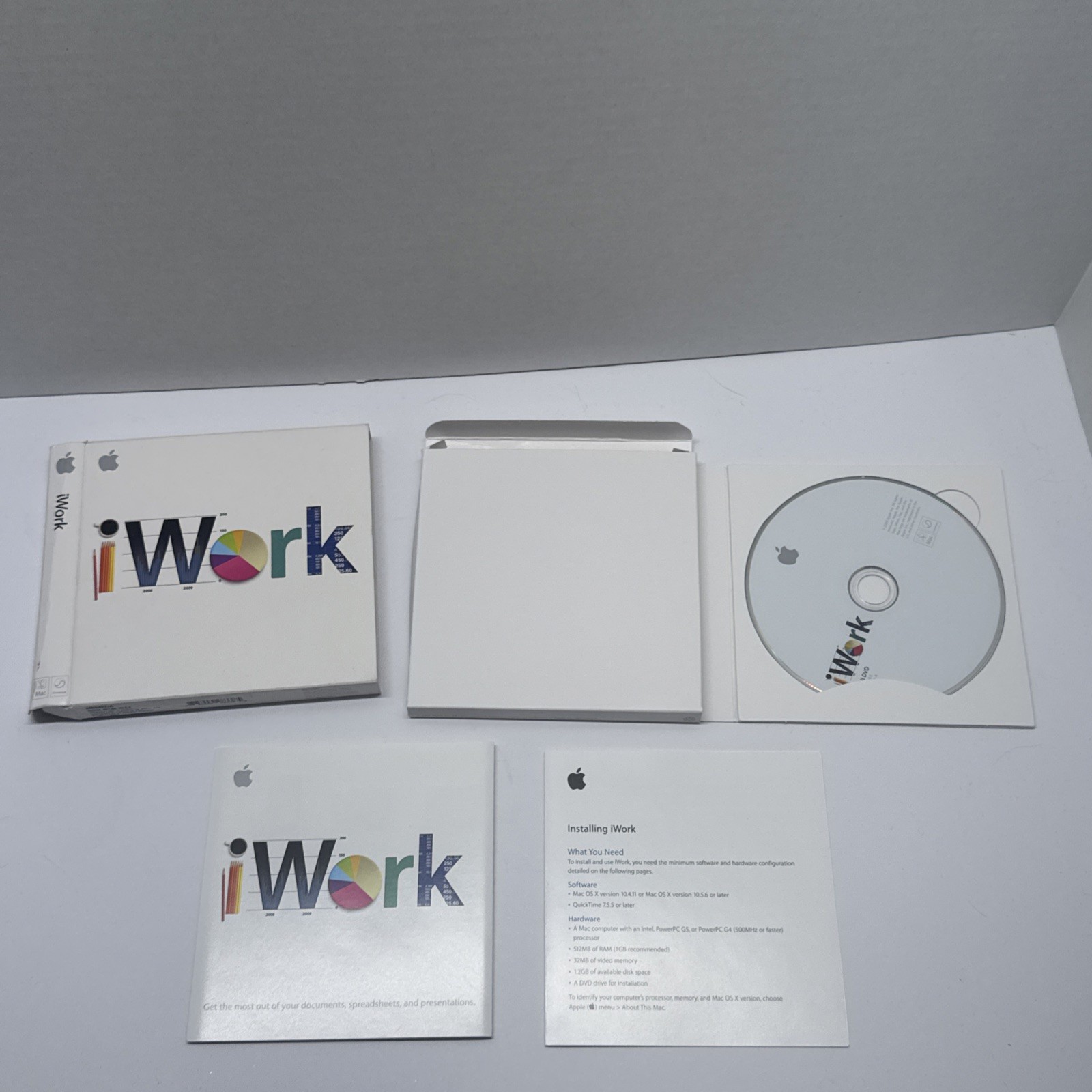 Apple iWork ’09 V9.0.1 Retail MB942Z/A Pages Numbers Keynote Software Mac