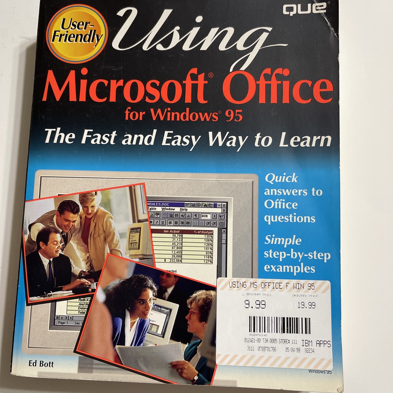 Vintage Microsoft Office Windows 95 Book Ed Bott User Friendly w/ Price Tag