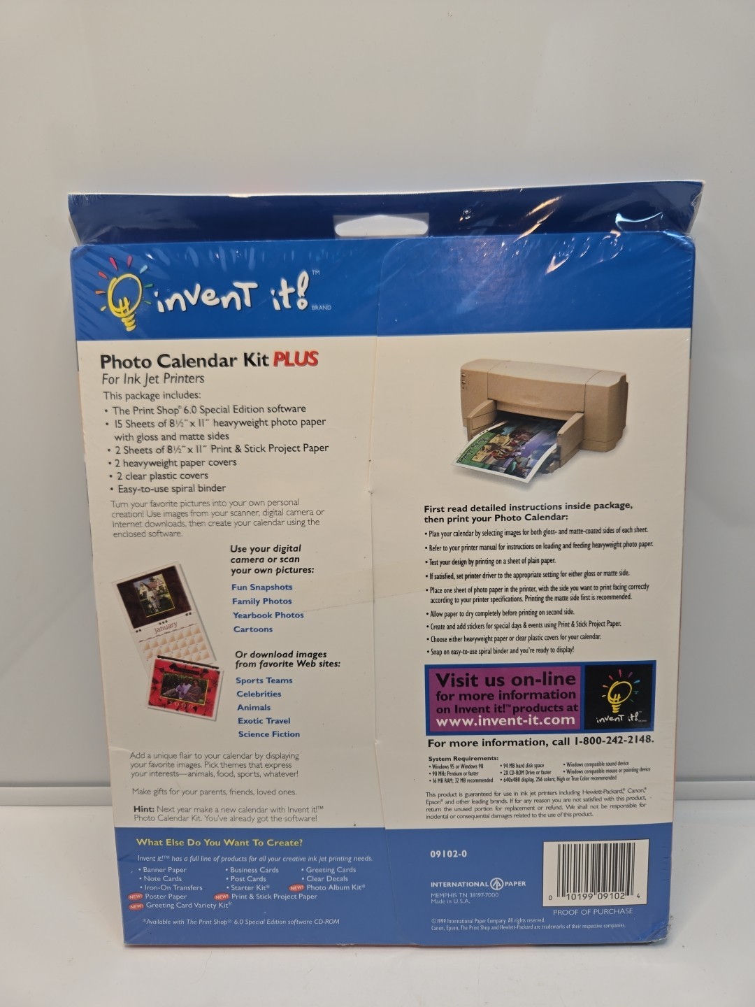 Invent it Photo Calendar Kit Plus for Ink Jet Printers Software Included NEW