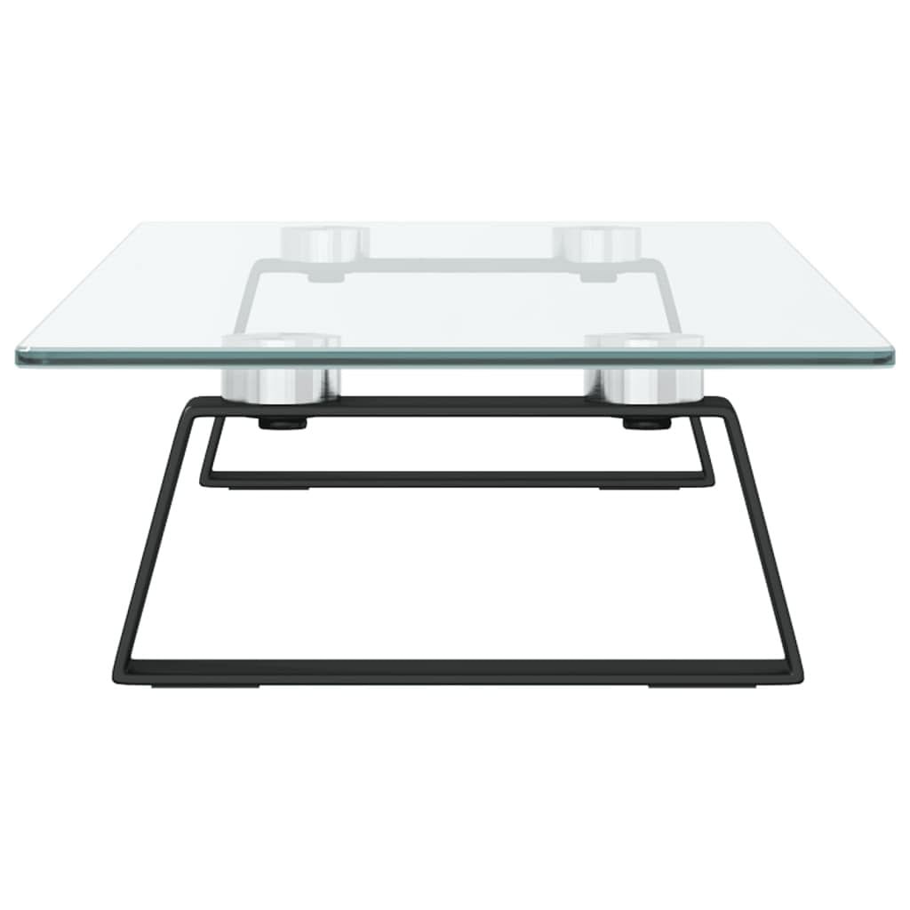 Monitor Stand Black 23.6″x7.9″x3.1″ Tempered Glass and Metal