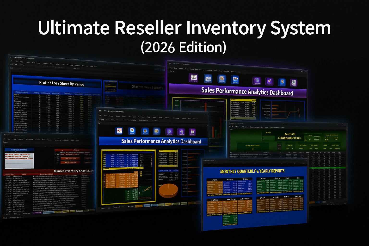 Reseller Inventory & Sales Tracking System Excel Workbook No Subscription (Pre)