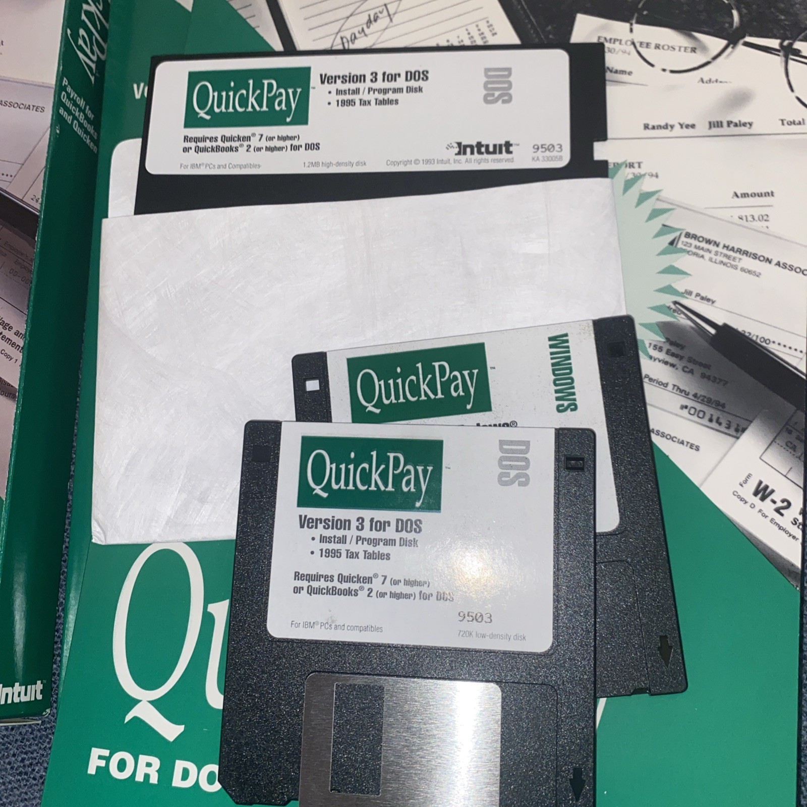 VTG Original Quickbooks Version 3 Windows DOS Software 3.5 5.25 Floppy Disks