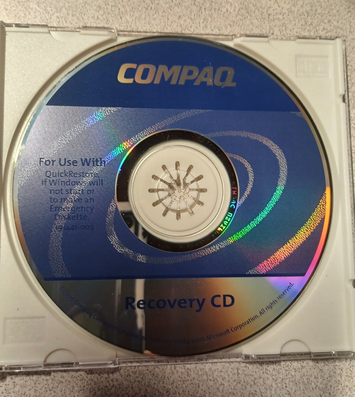 Compaq Quick Restore Recovery CD PC Software 191442-003 Vintage