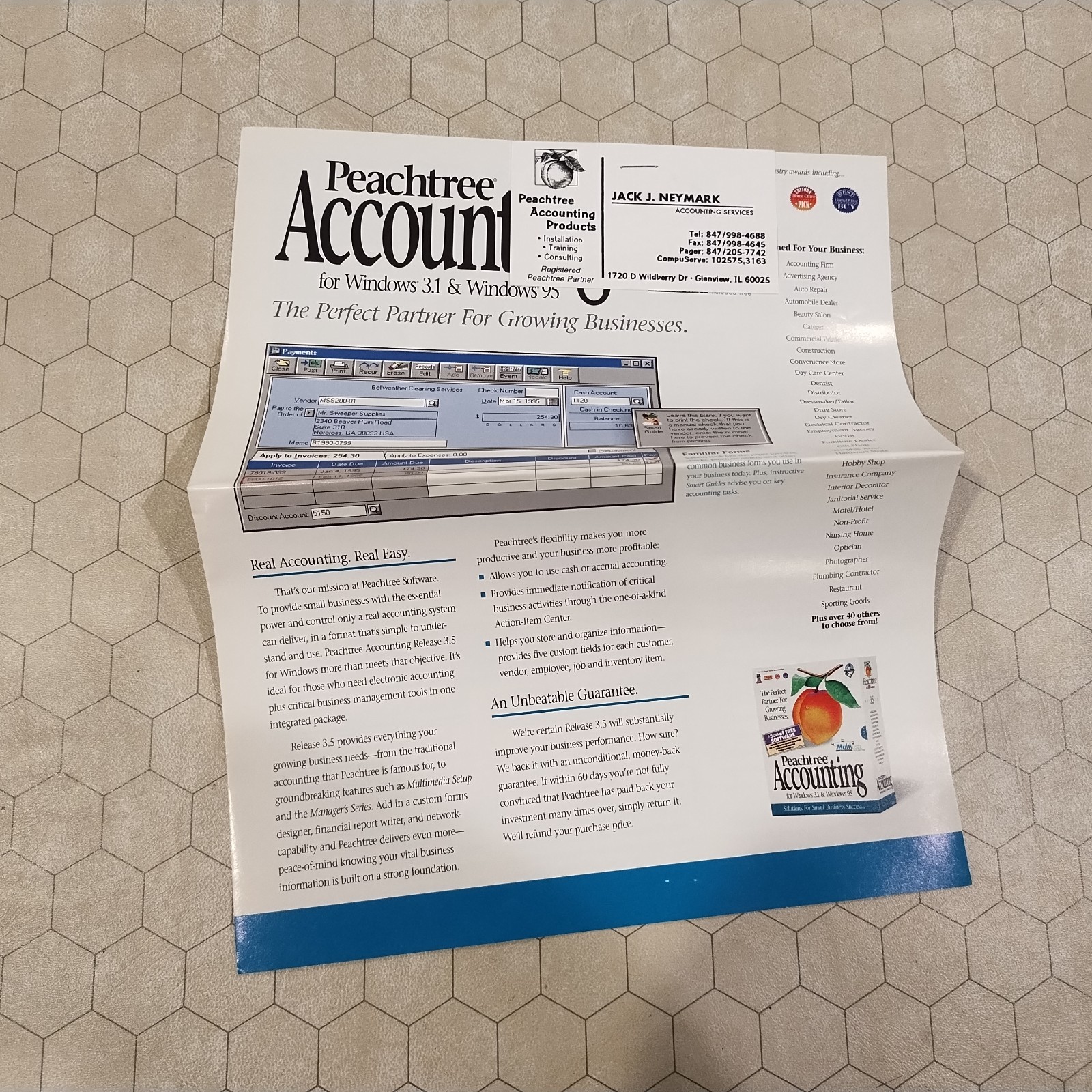 Peachtree Accounting Release 3.5, Windows 3.1/Windows 95, 1996