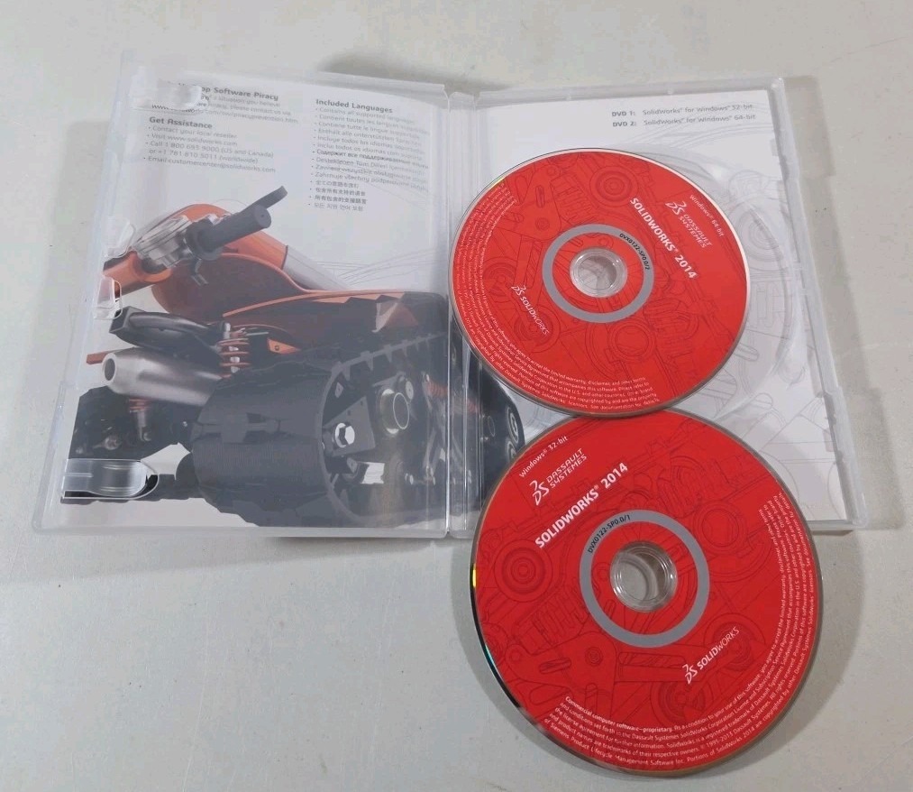 SolidWorks 2014 for Windows. 2 Disc Software with no serial number