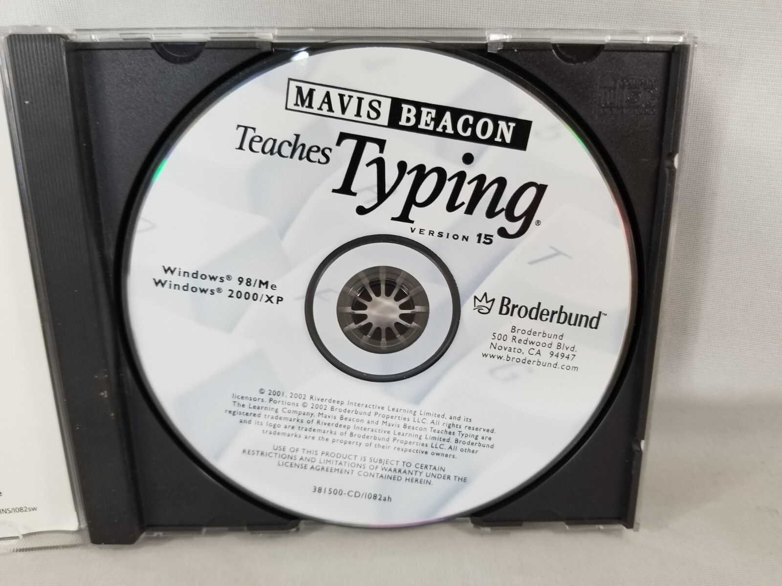 Mavis Beacon Teaches Typing Version 15 CD-ROM Windows ME XP Broderbund Software