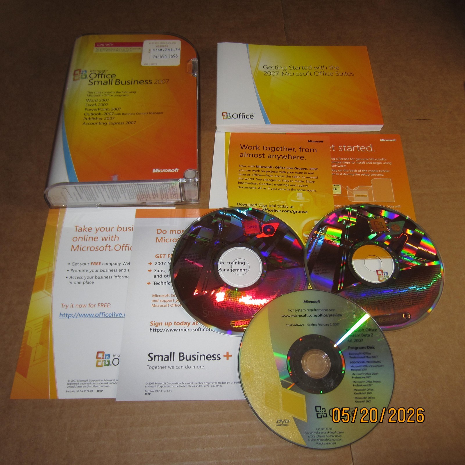Microsoft Office Small Business 2007 Upgrade w/ Key Word Excel Powerpoint