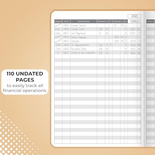 Check Register Book – Deluxe Transaction Register, Accounting Ledger Book,