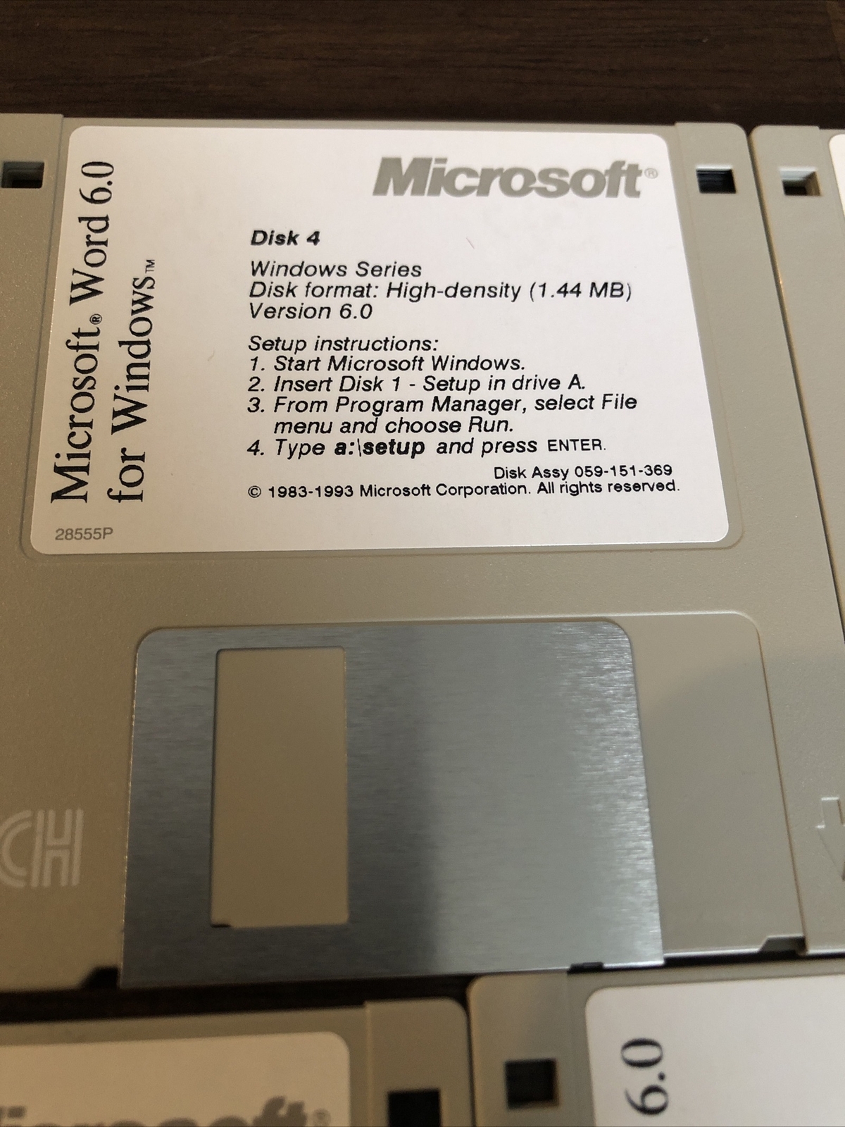 MICROSOFT WORD 6.0 FOR MS-WINDOWS ON (9) 3.5” FLOPPY DISKS – 100% TESTED