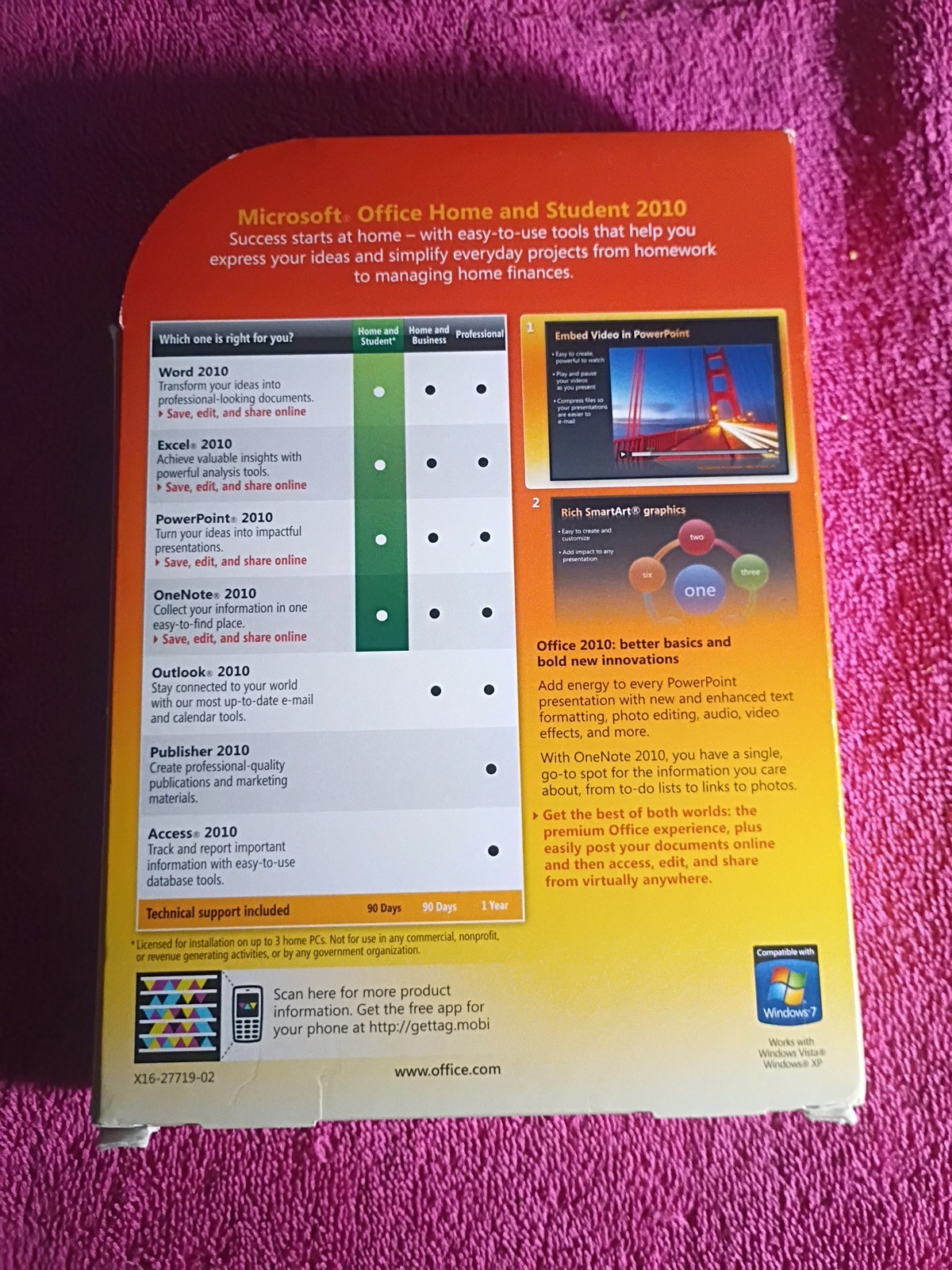 Microsoft Office Home & Student 2010 Software Suite DVD Family Pack for Windows
