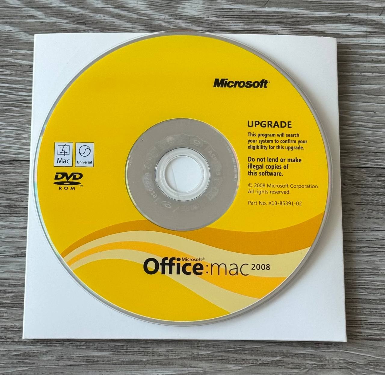 Microsoft Office 2008 for Mac Upgrade DVD Complete w/ Key & Box