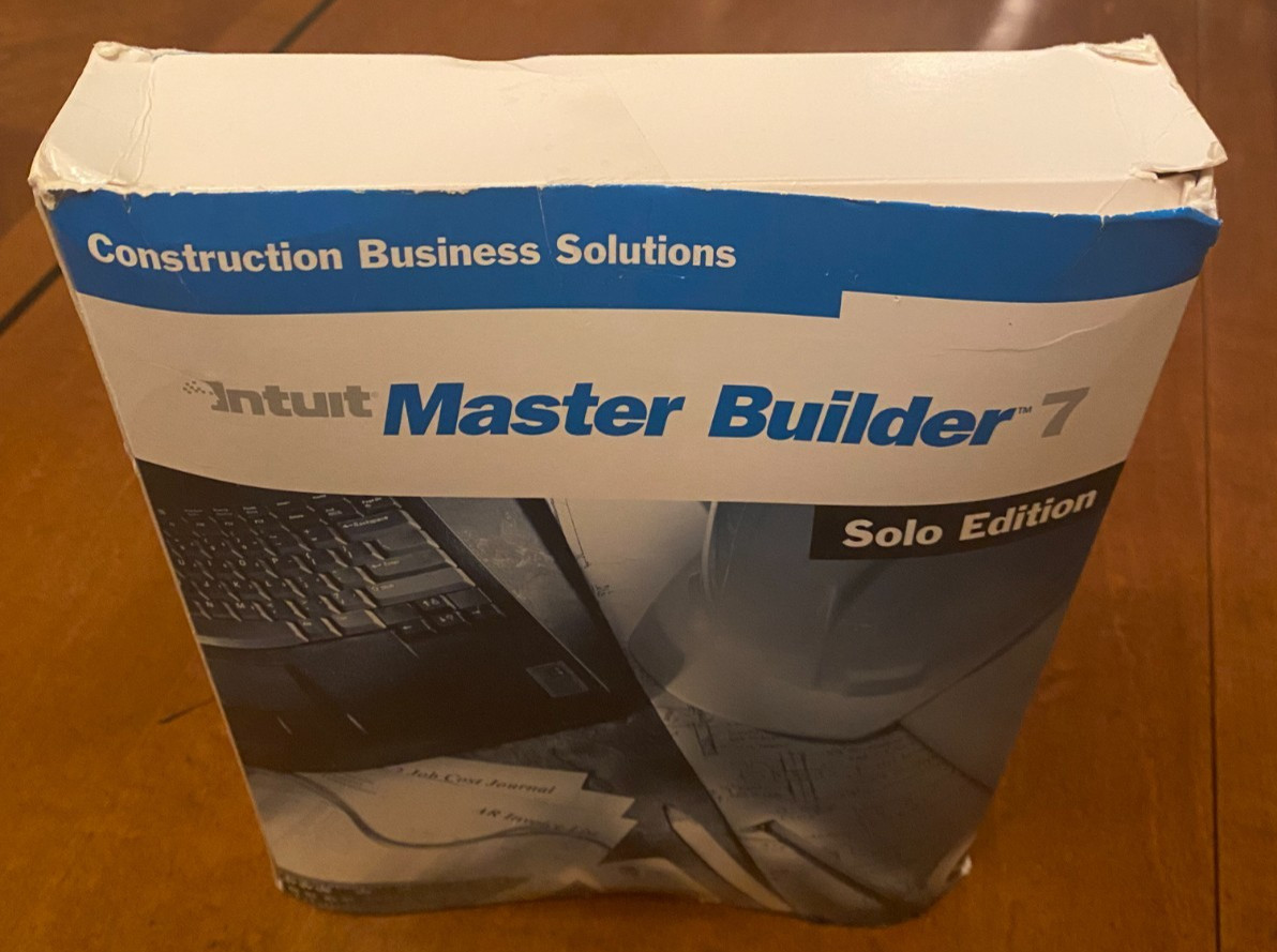 Intuit Master Builder 7 Solo Edition Construction Business Software Boxed