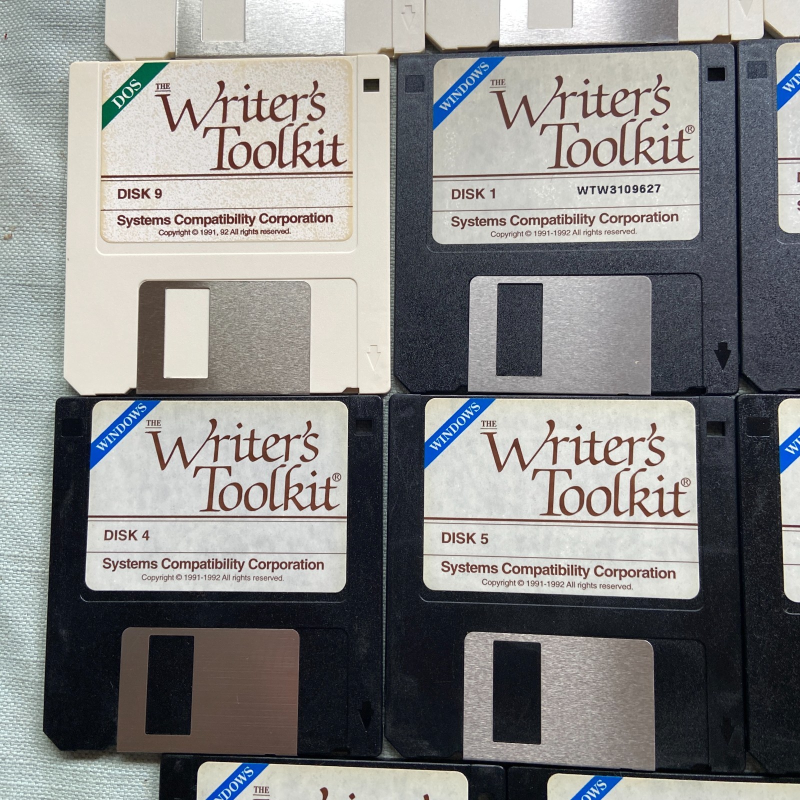 Vintage Software Lot 3.5” Writers Toolkit DOS 1992 Windows Systems Compatibility