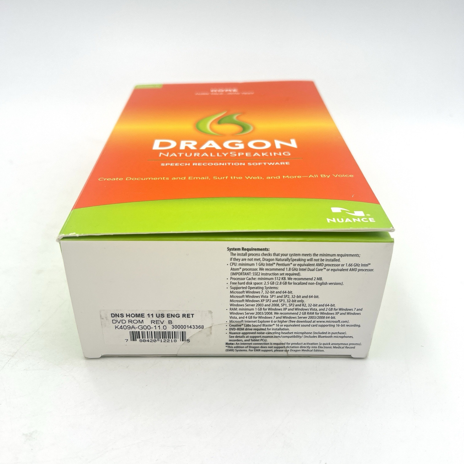Dragon Naturally Speaking Home Version 11 With Head Set NEW & SEALED