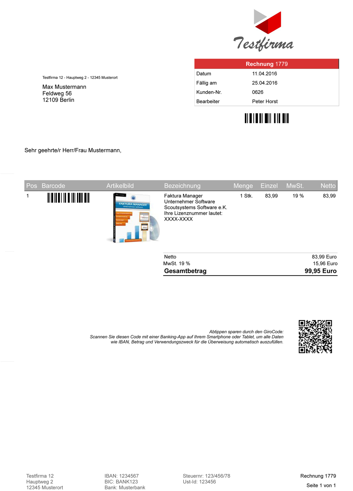 Invoice Manager Invoice Program Software Program incl. eBay and Amazon Import