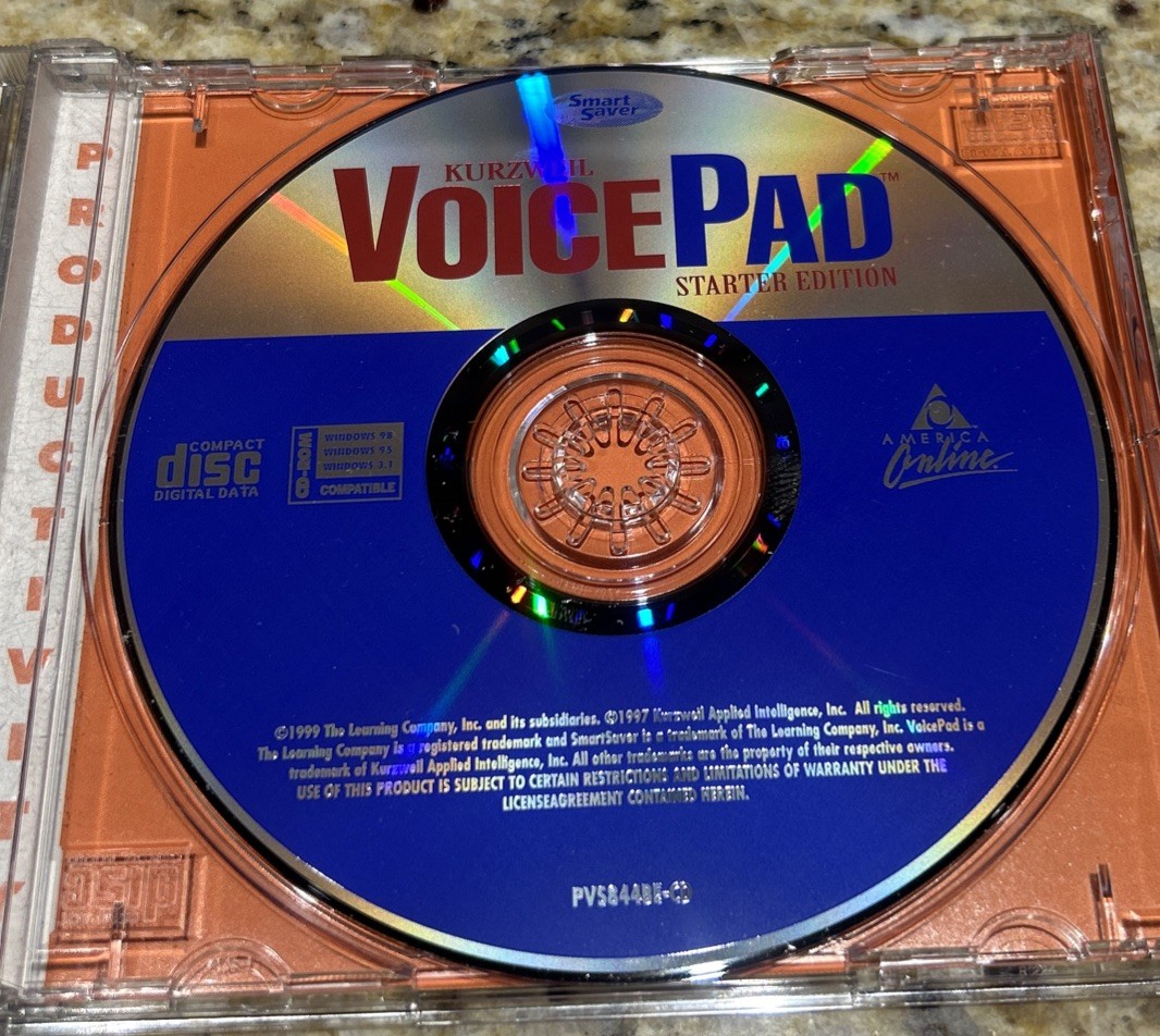 Kurzweil Voice Pad – Starter Edition, PC, CD-ROM, Windows 3.1 / 95, TLC, 1997