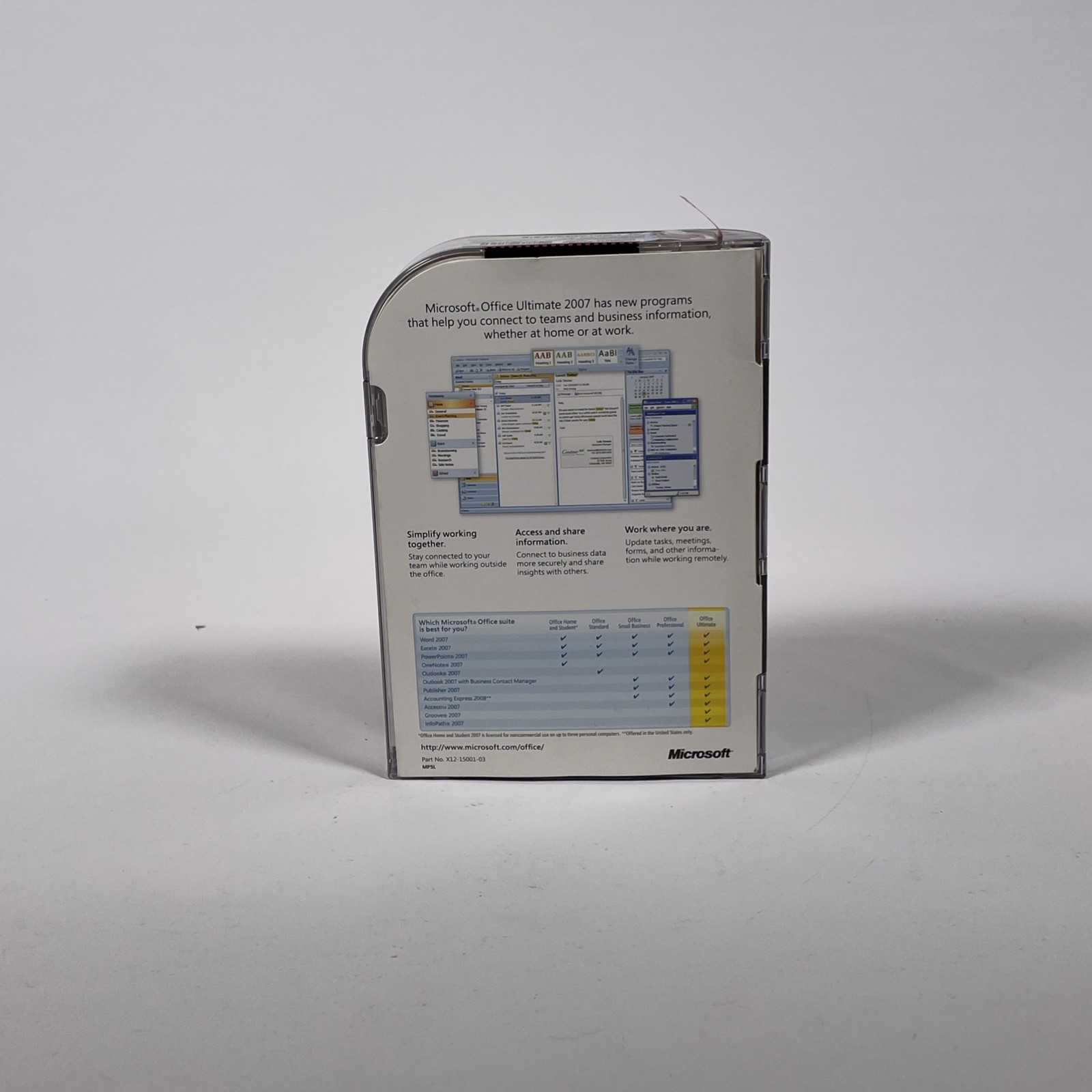 Microsoft Office Ultimate 2007 DVD Full Version Word Excel Powerpoint SEALED BOX
