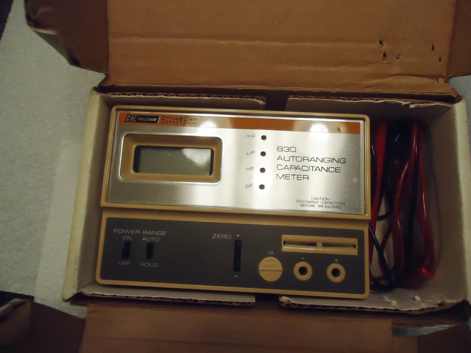 BK Precision Dynascan Corp. Model# 830, Autoranging digital capacitance meter.