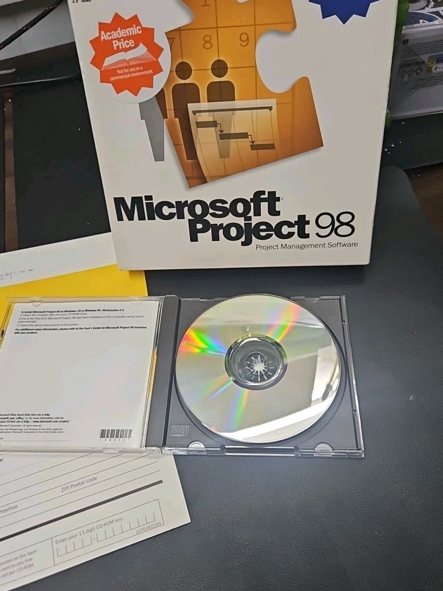 Microsoft Project 98 For PC. Open Box