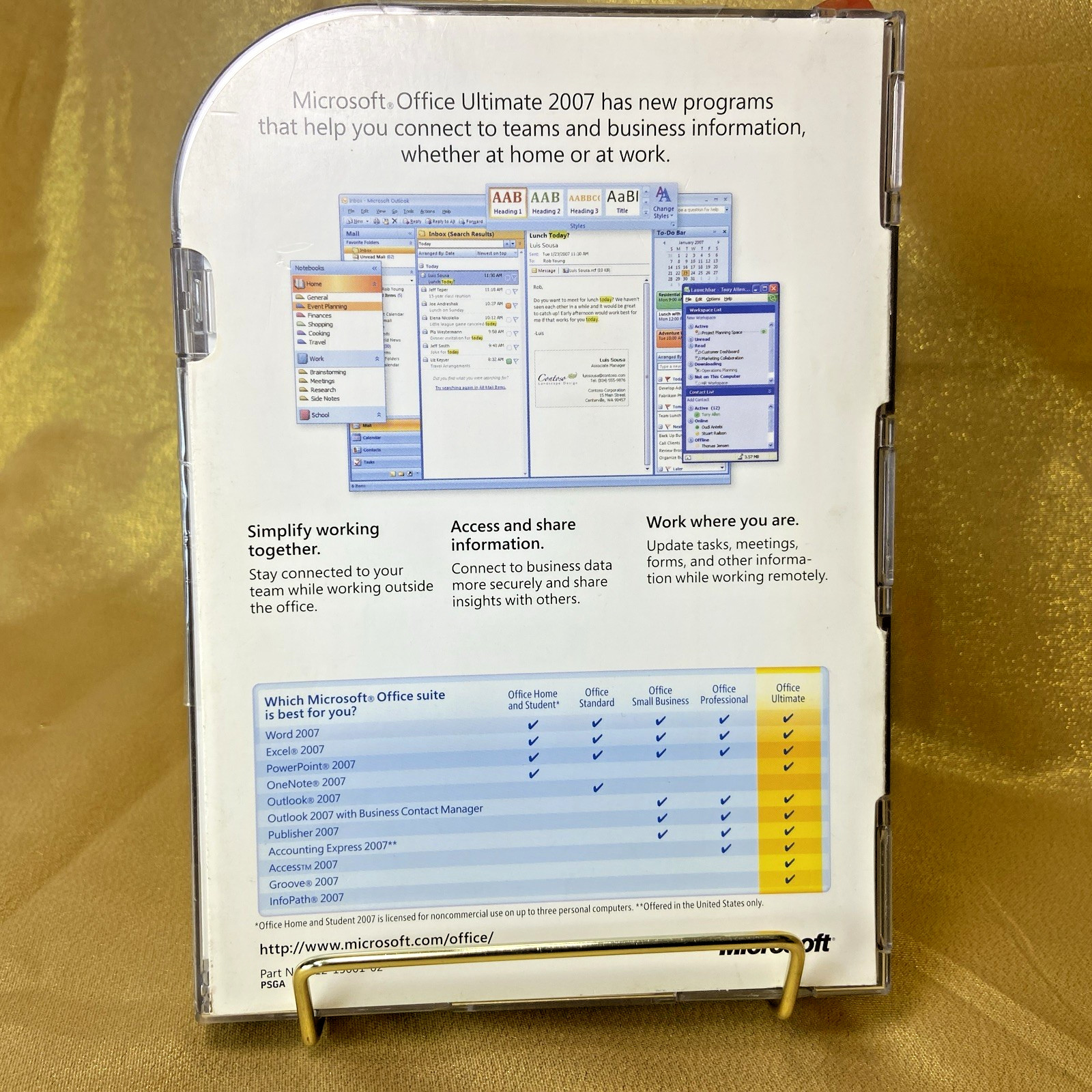 Microsoft Office 2007 Ultimate,SKU 76H-00325,Sealed Retail Box,Word,Excel,Access