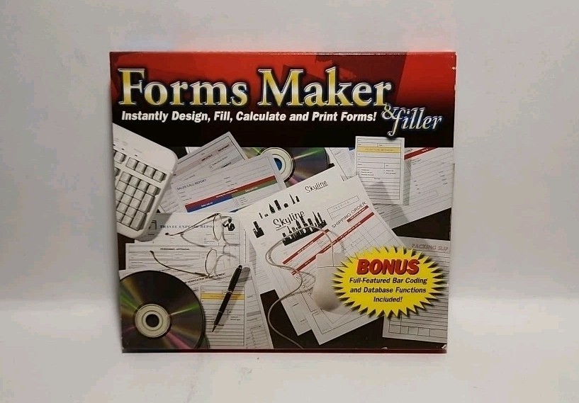 Forms Maker & Filler PC Software Win 98/ME/ 2000/XP CD NEW SEALED 5795