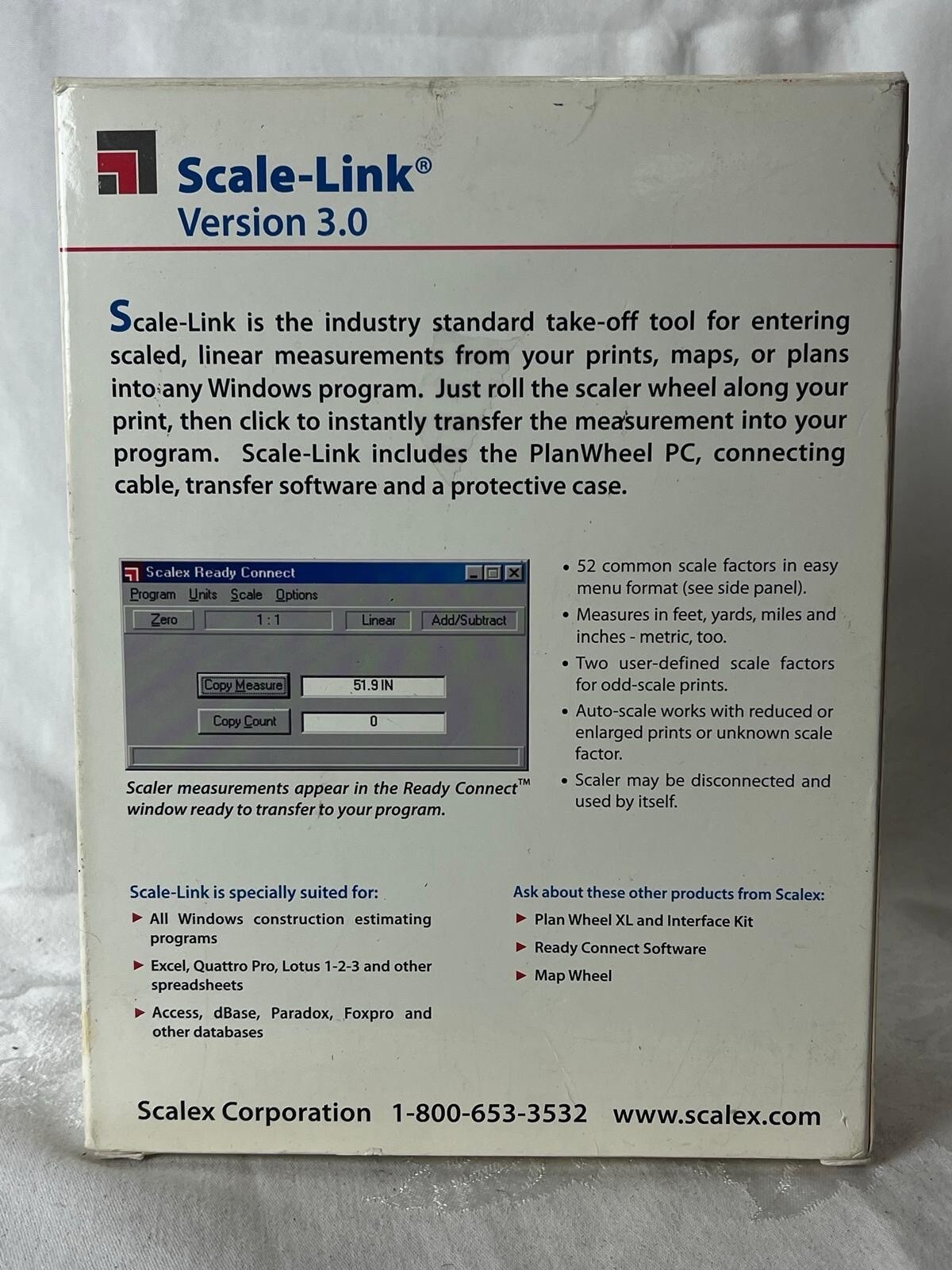 Scalex Scale link version 3.0 Any Windows measurements spreadsheet
