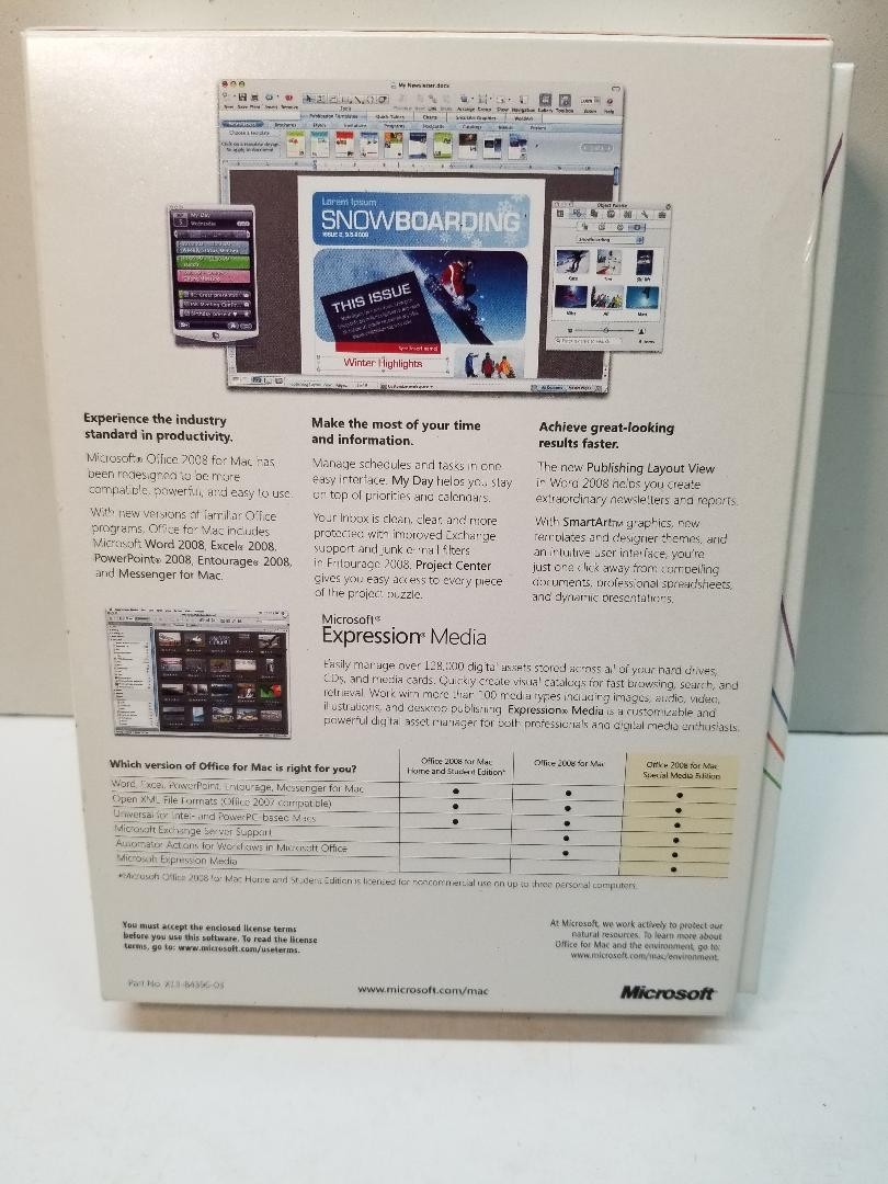 Microsoft Office for Mac 2008 Special Media Edition With Expression Media
