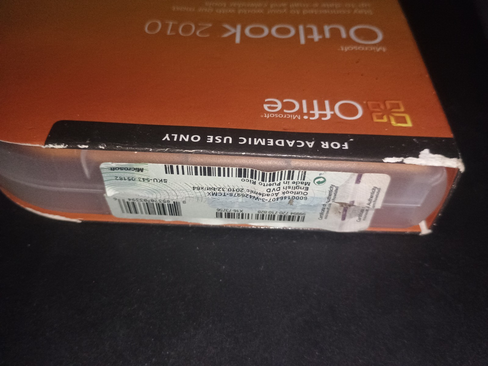 Microsoft Office Outlook 2010 (Academic Version) DVD w/ Product Key